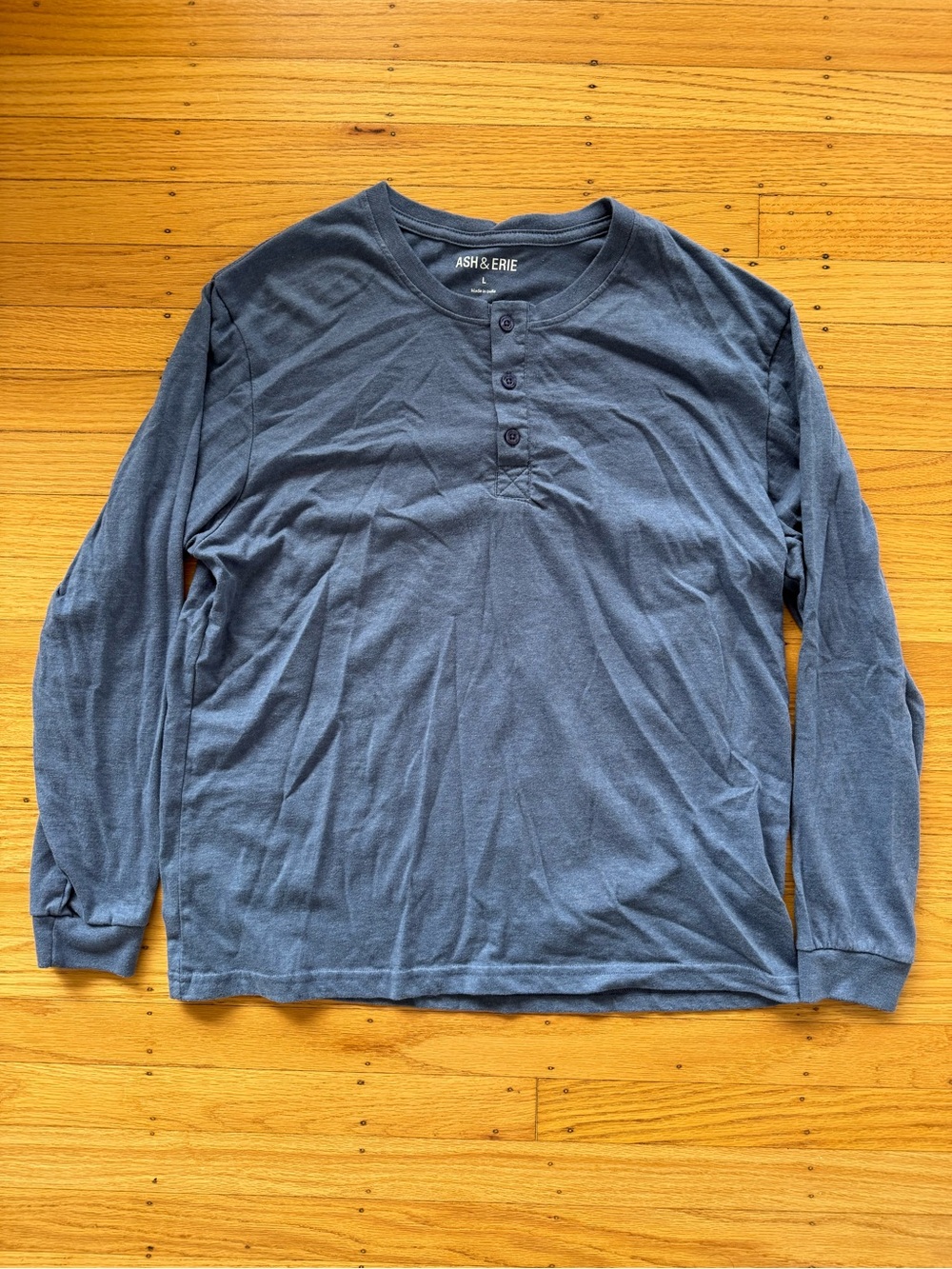 Ash & Erie Henley Blue Shirt Men’s Large